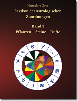 Vorderseite von Band 3 des Lexikons, ein brauner Hintergrund, Autorin, Titel, Bild des Tierkreises wie auf der Startseite dieser Webpräsenz, darunter "3.Auflage"